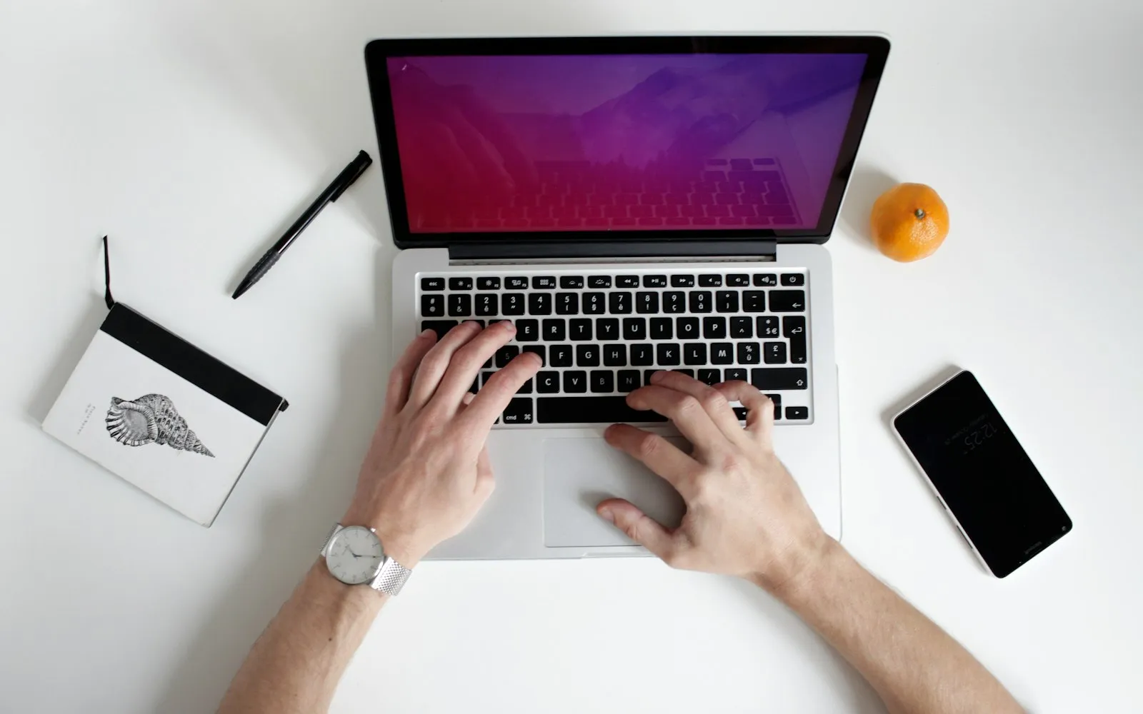 Person working on a laptop