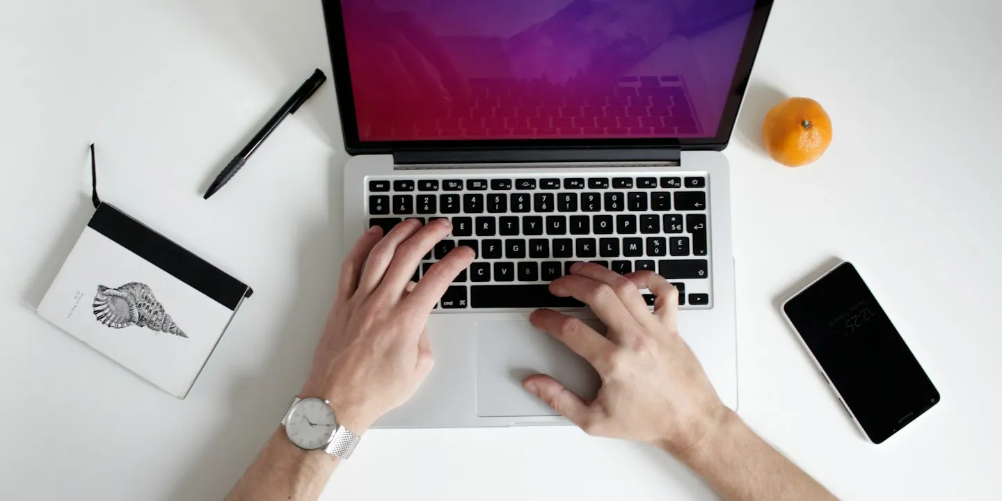 Person working on a laptop