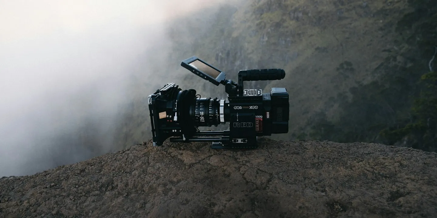 Video camera on a rock
